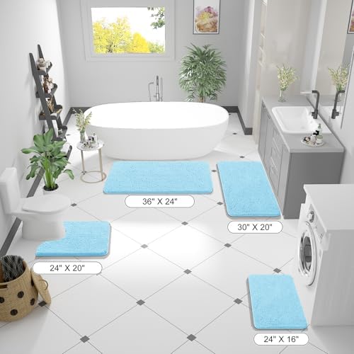 OLANLY Bathroom Runner Rugs 59x20, Extra Soft Absorbent Chenille Bath Rugs - Image 2