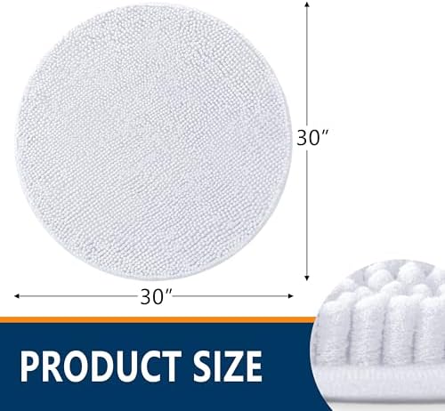 Smiry Round Bathroom Rugs 30X30, Chenille Extra Soft Absorbent Bath Mat - Image 2
