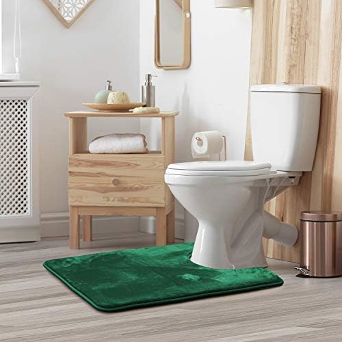 Clara Clark Bathroom Rugs, Velvet Memory Foam Bath Mat, Non-Slip, Machine Washable Bath Rugs - Dries Quickly, Ultra Soft Plush Bath Mats for Bathroom, 20 x 24, Hunter Green - Image 2