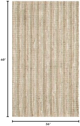 SAFAVIEH Natural Fiber Accent Rug 3x5, Jute Knotted Sage & Natural NF447S - Image 2