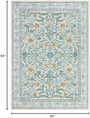 Lahome Blue 5x7 Area Rugs, Cottage Core Girls Bedroom Kids Nursery Rug - Image 2