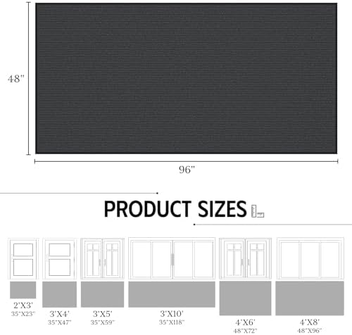 Large Commercial Door Mat, 4' x 8' Front Door Mat Outside Entrance, Low Profile Easy Clean Welcome Mat Indoor Outdoor, Absorbs Moisture and Dirt, Non-Slip Backing Heavy Duty Outdoor Mat, Grey - Image 2
