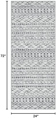 KUTA Moroccan Boho Geometric Rugs Sets of 2PCS 2x3 and 2x6 Grey - Image 2
