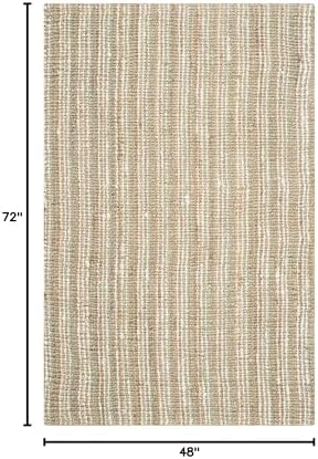 SAFAVIEH Natural Fiber Area Rug 4x6, Jute Knotted Sage & Natural NF447S - Image 2