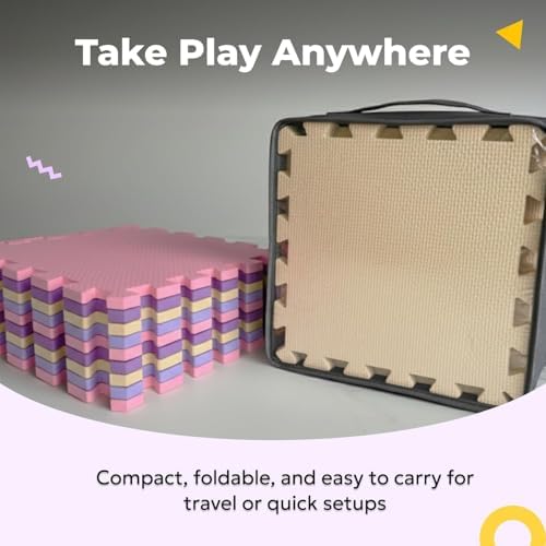 MioTetto Baby Play Mat, Comfortable Playtime Mat – Portable Foam Floor Tiles, Safe Baby mat for Floor for Crawling & Development, Soft Play mat for Babies, Stylish Interlocking Foam Tiles - Image 3