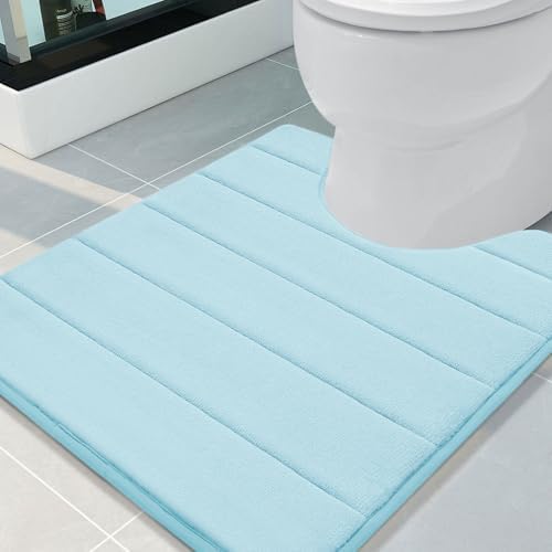 Buganda Memory Foam U-Shaped Toilet Rugs 24 x 20, Absorbent Bathroom mat by Buganda