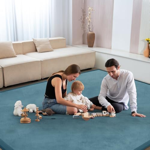 Baby Play Mat for Floor Nursery Rug Muscle Mat Area Rug Playroom Rug 79"x158" Playpen Mat Elastic Foam 1.3" Thick Crawling Mat for Babies,Toddlers, Infants, Kids,Indigo - Image 6