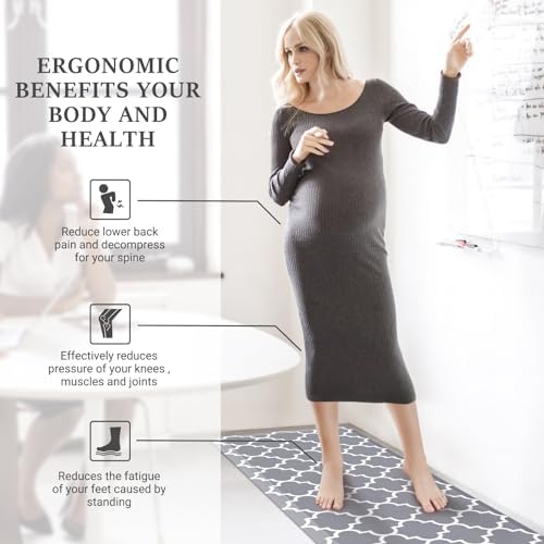 WISELIFE Anti Fatigue Mats for Kitchen Floor, 20" x 32", 4/5 Inch, Grey - Image 5