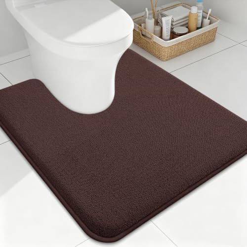 Smiry Memory Foam Toilet Rugs U Shaped 24x20, Extra Soft Bath Mat by Smiry
