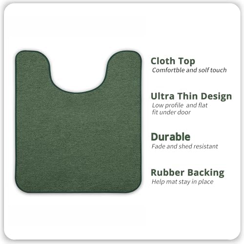 Bosap Toilet Rugs U Shaped Bathroom Rug,Machine Washable Non Slip Quick Dry Super Absorbent Ultra Thin Toilet Mats for Bathroom Toilet.Green,1'8"x2'(20x24inch) - Image 2