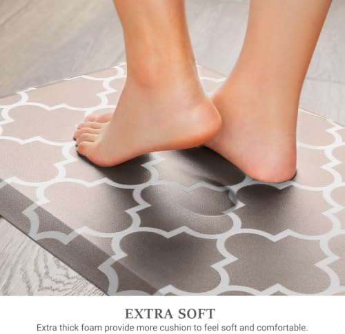 WISELIFE Kitchen Runner Rugs Anti-Fatigue Mats, 17.3"x 60", Khaki - Image 3