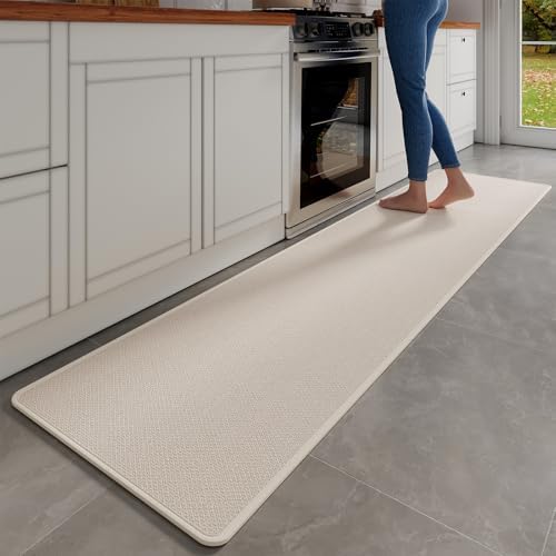 YDKGL Extra Long Kitchen Runner Rugs Kitchen Mat Non Slip Beige 17"x95" by YDKGL