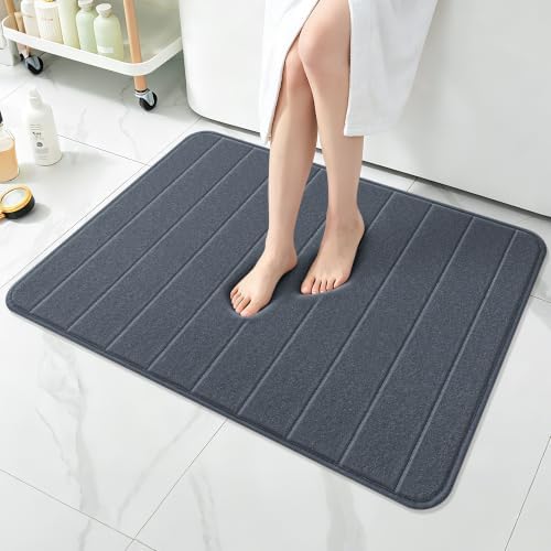 Memory Foam Bath Mat 36" x 24", Ultra Soft Absorbent Bathroom Rug Non Slip, Machine Washable Bath Rug for Bathroom, Shower and Tub,Dark Gray by Unknown