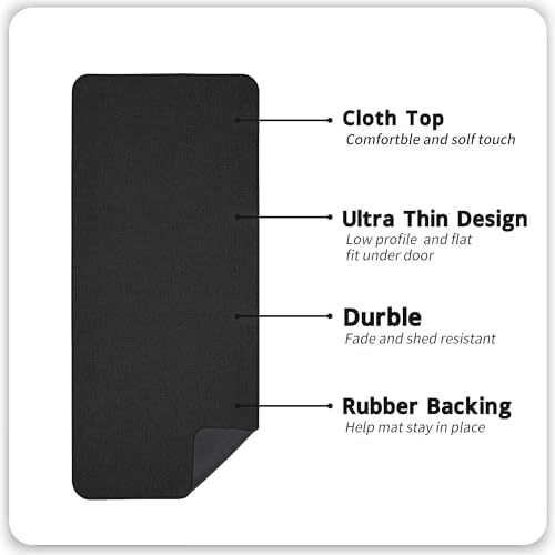 Bosap Bath Mat,Ultra Thin Bathroom Runner Rugs,Large Bath Mats for Bathroom,Quick Dry,Non-Slip,Machine Washable,Low Pile,Bath Rug,Shower Outside,Sink,Home Decor Accessories.Black,3'x6'(36x72inch) - Image 2