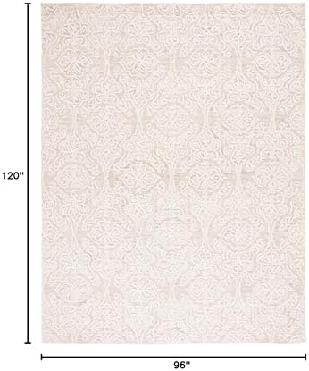 SAFAVIEH Blossom Collection Area Rug - 8' x 10', Beige & Ivory, Handmade Wool, Ideal for High Traffic Areas in Living Room, Bedroom (BLM112B) - Image 2