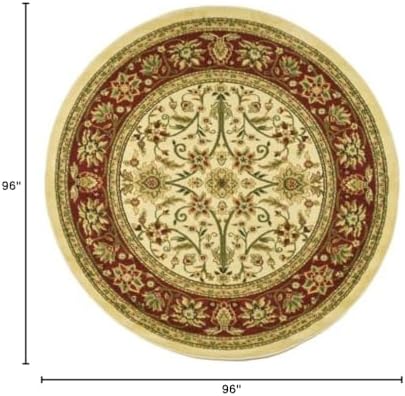 SAFAVIEH Lyndhurst Round Rug 8', Ivory & Rust LNH212R - Image 2