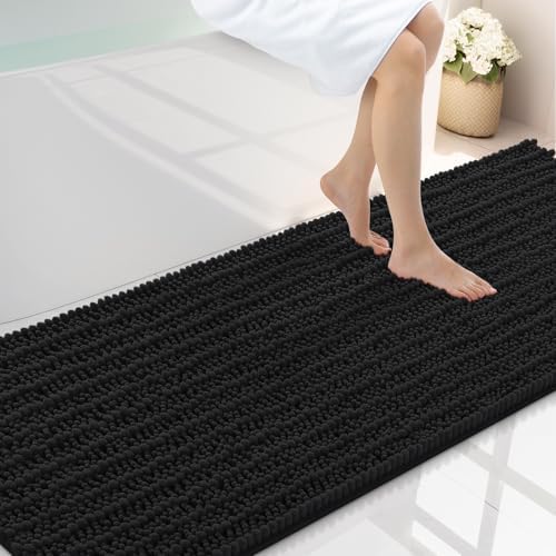 Smiry Bathroom Rugs 70X24, Extra Soft Rubber Backing Chenille Bath Mats by Smiry