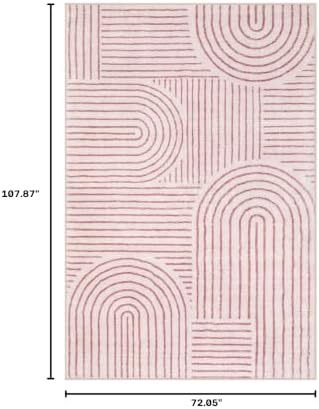 Lahome Abstract Washable 6x9 Area Rugs, Soft Pink Rugs for Bedroom Girls - Image 2