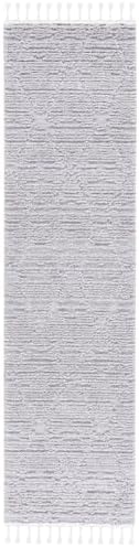 SAFAVIEH Marrakesh Collection Runner Rug - 2'2" x 12', Grey, Moroccan Trellis Design with Tassel Detail, Non-Shedding & Easy to Clean, Ideal for Living Room, Bedroom, Dining Space (MRK517F) - Image 3
