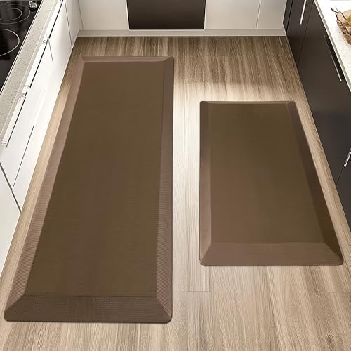 Tyrot Extra Thick Anti Fatigue Mat for Kitchen Floor, 20x32+20x48, Brown by TyrotHomeDecor