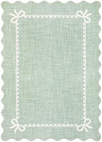 GarveeHome Scalloped Bow Rug 8x10 Washable Rugs for Living Room, Sage Green - Image 4