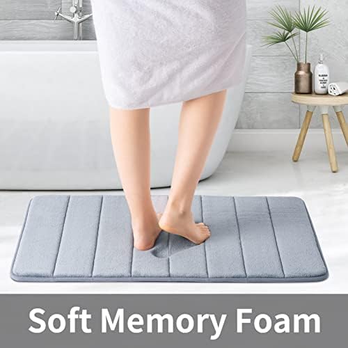 ROSMARUS Memory Foam Bath Mat, 20''x32'', Grey - Image 3