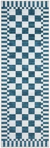 GarveeHome 2.5x8 Checkered Kitchen Runner Rug for Hallway Non Slip Washable - Image 4