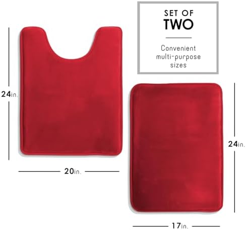 Clara Clark Bathroom Rugs, Velvet Memory Foam Bath Mat, Non-Slip Bath Rugs, Machine Wash, Dries Quickly, Ultra Soft Plush Bath Mats for Bathroom, - Image 2