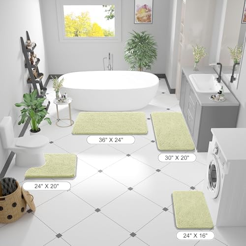 OLANLY Small Bathroom Rugs 24x16, Extra Soft Absorbent Chenille Bath Rugs, Rubber Backing Quick Dry, Machine Washable Bath Mats for Bathroom Floor, Tub and Shower, Home Decor Accessories, Vanilla - Image 3