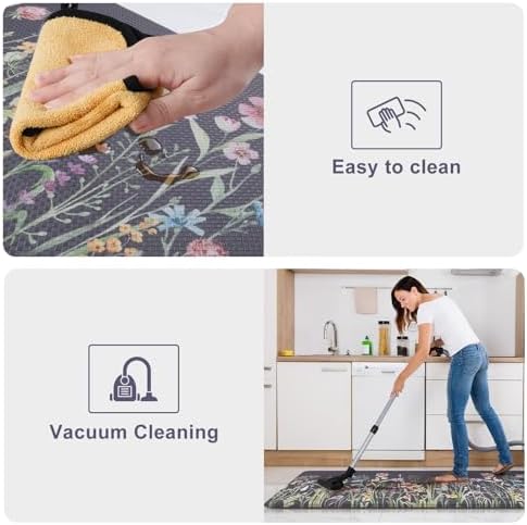 KIMODE Anti Fatigue Kitchen Mats for Floor,Farmhouse Kitchen Rugs Sets of 2 - Image 5