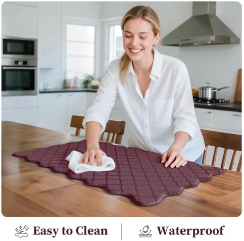 Arenarug Upgrade Scalloped Kitchen Mats for Floor 2PC, Red Kitchen Rugs - Image 6