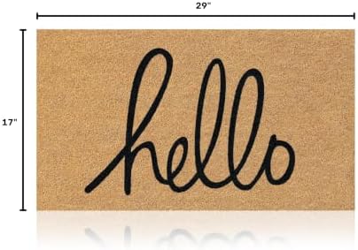 Coir Welcome Mat, Non-Slip, Hello Classic, 17 x 29 in - Image 2
