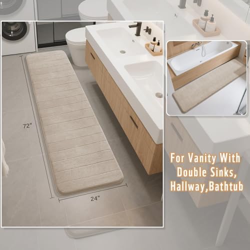 Yimobra 72"x24" Bathroom Runner Rug, Extra Long Memory Foam Bath Mat - Image 2