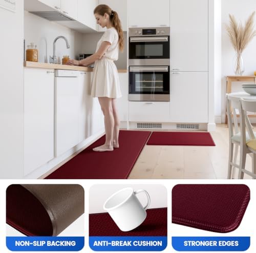 KitchenClouds Kitchen Mats for Floor,3PCS Cushioned Soft Kitchen Rugs - Image 4