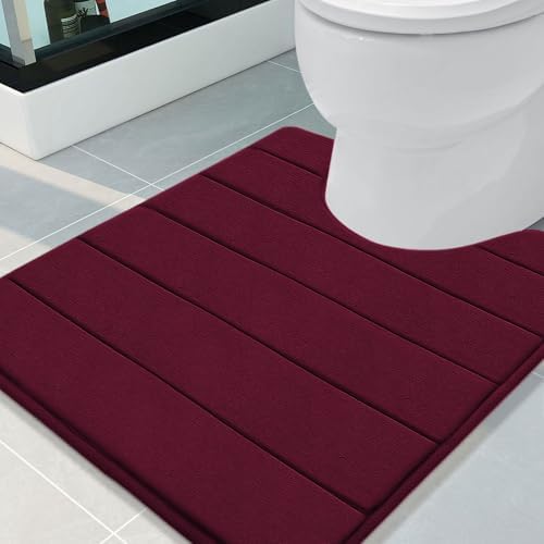 Buganda Memory Foam U-Shaped Toilet Rugs 24 x 20, Absorbent Bathroom mat by Buganda