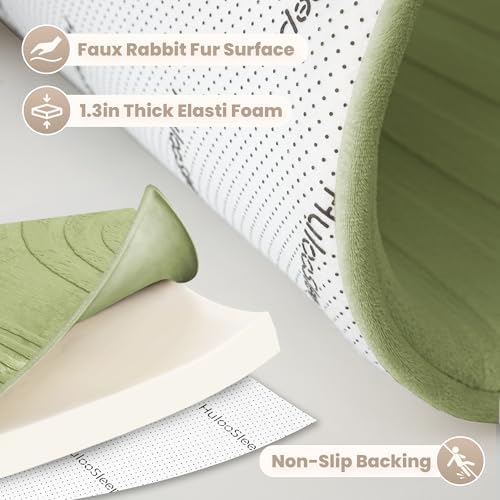 1.3" Thick Fluffy Baby Play Mat for Floor,Elasti Foam Padded Area Rug for Living Room Bedroom,Ultra Soft 3D Carved Kids Rug,Non-Slip Nursery Crawling Mat for Toddlers,4’x6’ Playroom Carpet(Sage Green) - Image 3
