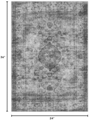 2x3 Area Rug Washable Vintage: Non Slip Throw Rugs for Entryway - Image 2