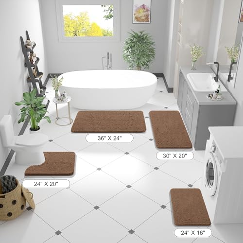 OLANLY Bathroom Runner Rugs 47x24, Extra Soft Absorbent Chenille Bath Rugs - Image 2