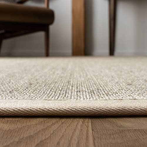 SAFAVIEH Natural Fiber Square Rug 5' Sisal Textured, Marble & Beige NF143C - Image 6
