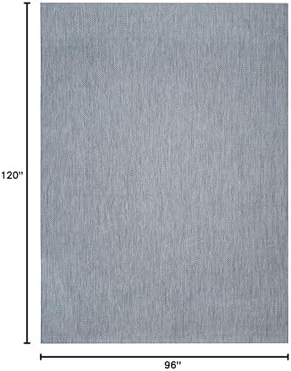 SAFAVIEH Outdoor Area Rug 8x10 - Courtyard Collection - Large, Coastal Design, Navy & Grey, Durable & Easy Cleaning, Ideal for Patio, Entryway, Mudroom, Backyard (CY8022-36821) - Image 2
