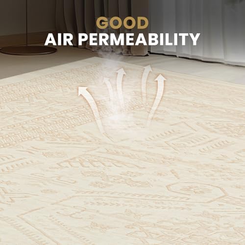 8x10 Retro Washable Area Rugs for Living Room,Bedroom,Dining Room- Brown - Image 5