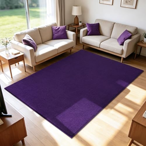ISEAU 3x5 Soft Area Rug for Bedroom, Washable and Non-Slip, Purple - Image 2