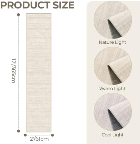 2x12 Runner Rug Non Slip,Washable Hallway Runner Rug,Beige - Image 2