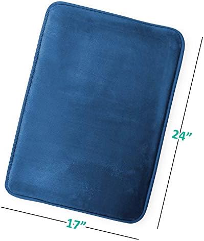 Clara Clark Bathroom Rugs, Velvet Memory Foam Bath Mat, Non-Slip, Machine Washable Bath Rugs - Dries Quickly, Ultra Soft Plush Bath Mats for Bathroom, 17 x 24, Royal Blue - Image 3