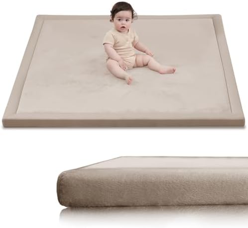 Huloo Sleep Ultra Soft Baby Play Mat for Floor,50x50 Playpen Mat(Beige) by HulooSleep