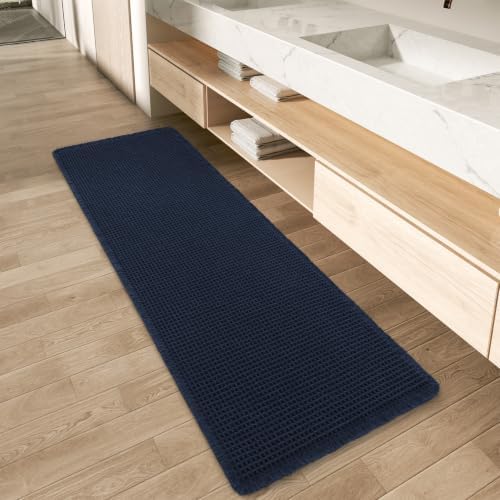 Upgraded Waffle Bath Mat Runner Absorbent Non Slip Bathroom Mat, 2' x 6' by AMOAMI
