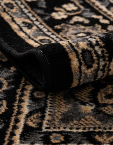 Unique Loom Reza Collection Area Rug - Washington (5' 3" x 8' Oval Black/Gray) - Image 6