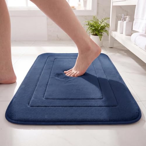 Cupic Cupid Memory Foam Bath Mat 24"×16", Non Slip Bathroom Rugs, Navy Blue by CupicCupid