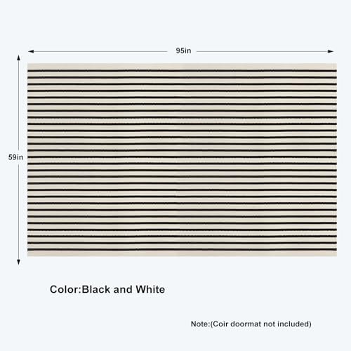 KIMODE Black and White Outdoor Rug Fall Large Patio Rugs Living Room Rug - Image 2