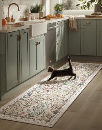 Washable Kitchen Rug Runners for Hallways: 2'x6' Bedroom Rug Non Slip Low-Pile Stain Resistant Indoor Floor Carpet Runner for Indoor Entryway Hallway Laundry Room Beside Farmhouse by palohom